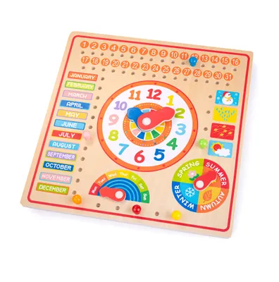 Obrázok produktu pre Bigjigs Toys Kalendár s hodinami