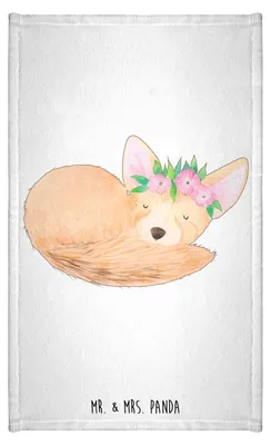 Produktbild von Mr. & Mrs. Panda Handtuch Wüstenfuchs Blumen - Weiß - Geschenk, Gästetuch, gäste wc, Afrika, Gäste-WC, Frotteetuch, Klein, Wüste, Blumenkranz, Glücklich, Wildtiere