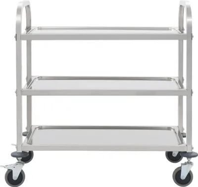 Obrázok produktu pre vidaXL 3-úrovňový servírovací vozík 96,5 x 55 x 90 cm Nerezová oceľ