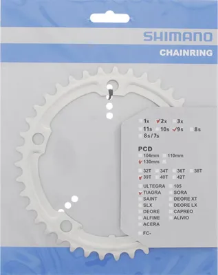 Image de Řetězové kroužky Shimano TIAGRA FC-4500 39 zubů 130 mm stříbrný hliník