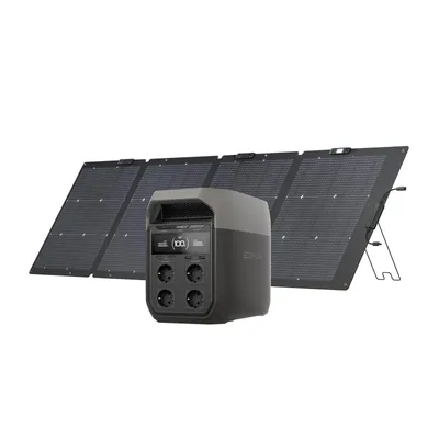 Produktbild von EcoFlow DELTA 3 Tragbare Powerstation mit 220 W Solarpanel, 1 024 kWh Solargenerator, Balkonkraftwerk,Schnelllade-Netzteil für Camping, Wohnmobile