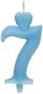 Obrázok produktu pre Sviečka číslo 7 srdcová torta modrá