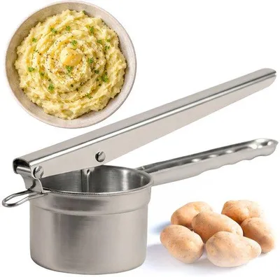 Produktbild von VALEVO™ Premium Kartoffelpresse aus Edelstahl – Kartoffelstampfer – Püreepresse – Kartoffelpresse – Zitruspresse – Stabil & Spülmaschinengeeignet