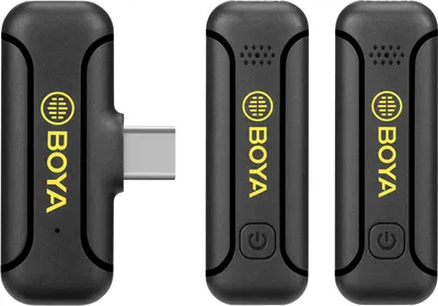 Produktbild von BOYA BY-WM3T2-U2 One-Trigger-Two Mini 2.4G Wireless-Mikrofonsystem Ansteckmikrofone am Revers 50 m uebertragungsreichweite Eingebauter Akku fuer Typ-C-Smartphones Tablets Vlog Live-Streaming-Interview