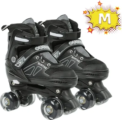 Produktbild von Verstellbar Rollschuhe für Kinder Roller Skates Inline Skates Größe 35-38 (Schwarz)