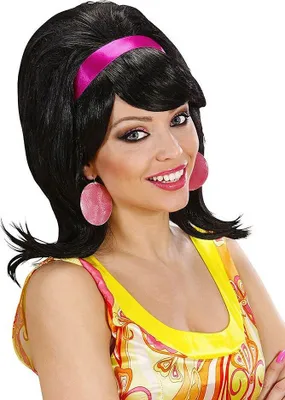 Produktbild von 60er Perücke toupiert schwarz - für Fasching