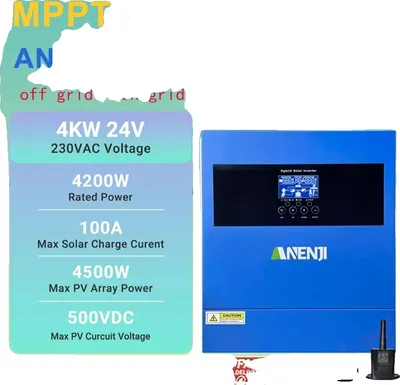 Immagine prodotto di Inverter solare ibrido, potenza nominale 4000W, corrente di carica solare 100A, ANJ-4000W-24V, 220-240V