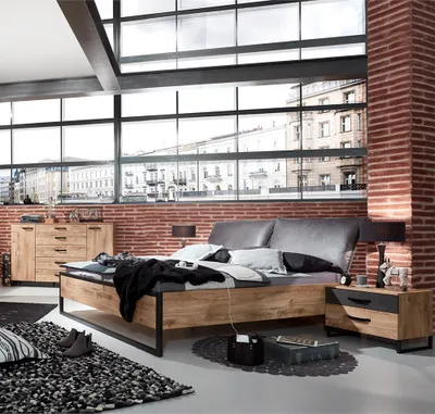 Produktbild von Schlafzimmer Set 4-tlg. DAVENPORT-43 mit Bett 160x200 in Eiche
