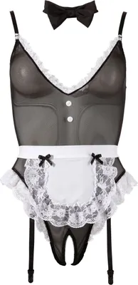 Produktbild von Cottelli Collection Costumes Servierbody, M, schwarz, 1 Stück