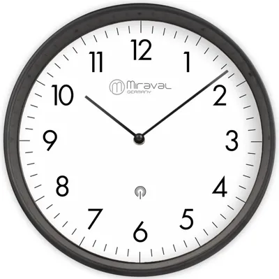 Produktbild von Miraval Design Funk-Wanduhr mit Kunststoffgehäuse 250 mm geräuschlos  - 4-MV1624-1