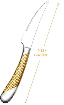 Immagine prodotto di Set di coltelli da cucina Ibenzoa® – 6 pezzi. Coltelli professionali in acciaio inossidabile ad alto contenuto di carbonio, forgiati, con manici robusti, versatili per verdure, bistecche e carne