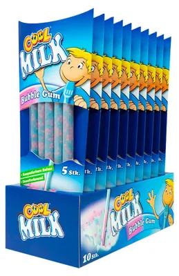 Immagine prodotto di Cool Milk cannuccia per bere Bubble Gum Gomma da masticare Frutti 5er 30g 10er Pack