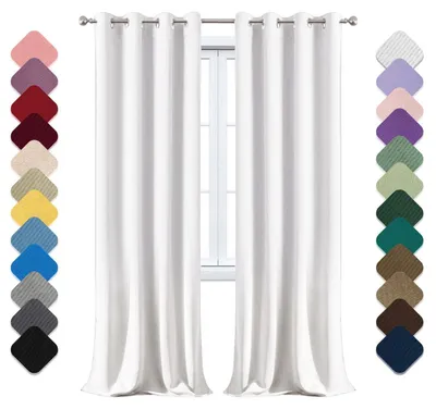 Obrázok produktu pre Záclony zatemňovacie, sada 1 ks, rozmer 140 x 160 cm, termozáclona, ochrana pred chladom, s okami, biela