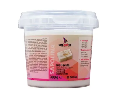 Produktbild von CREARTEC Sapolina Gießseife Weiß - 300g - zum Herstellen von Seife - mit Duft/Farbe mischbar - 5800168