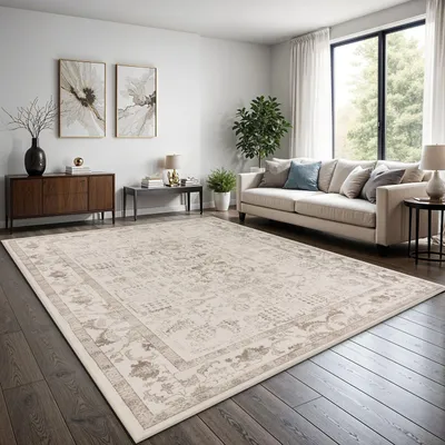 Produktbild von TT Home Boho Vintage Teppich Wohnzimmer Kurzflor – Retro Design, rutschfest & pflegeleicht, modern für Esszimmer & Flur Waschbar Größe 160x220 cm