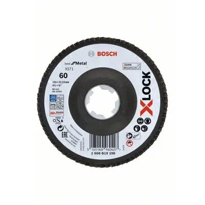 Produktbild von PRO X571 Fächerschleifscheibe X-Lock, abgewinkelt, 115 mm, K60