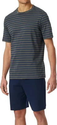 Zdjęcie produktu dla Zestaw piżamowy Schiesser Casual Essentials składający się z koszulki z krótkim rękawem i szortów, z okrągłym dekoltem, swobodny krój