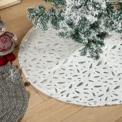 Produktbild von Weißer Weihnachtsbaumrock, Plüsch-Weihnachtsbaumständer-Abdeckungen, Kunstpelz-Weihnachtsbaumdecke, Weihnachtsbaum-Dekorationsdecke