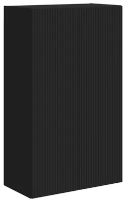 Image de vidaXL Armoire TV murale noire 59,5 x 31 x 100 cm Bois composite