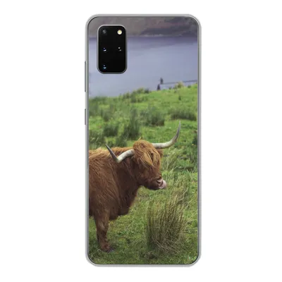 Produktbild von MuchoWow® Handyhülle Schutzhülle Hülle für Samsung Galaxy S20 Plus Schottische Highlander - Gras - Wasser - Tiere Silikon Softcase Handy Hülle - Hartschale