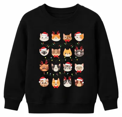 Imagen del producto de Suéter navideño uni para niños, con diseño de gatos, color , talla 104. Ideal como regalo de Navidad