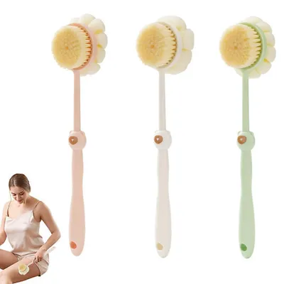 Produktbild von 3 Stück Rückenbürste mit langem Stiel - Badebürste - Doppelseitig - Lotion-Applikator für den Rücken - Für Körper, Rücken und Schultern