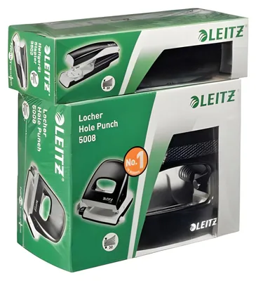 Produktbild von LEITZ schwarz Set Locher 5008 u Heftgerät 5502