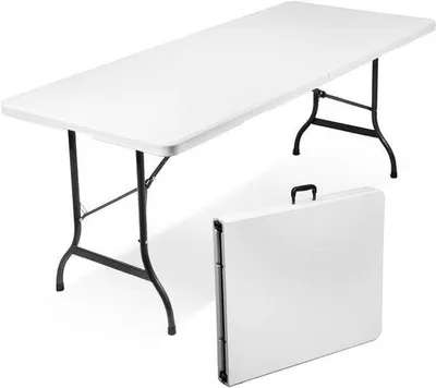 Produktbild von Klapptisch - Robustes Kunstharzblatt - 180 x 75 cm - Weiß