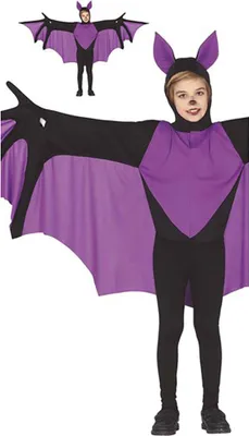 Produktbild von lila Fledermaus Kinder Tunika Halloween, Größe: 7 - 9 Jahre Farbe: Schwarz