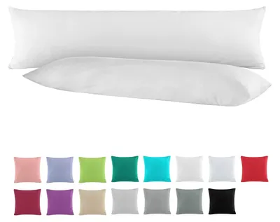 Produktbild von Kissenbezug Renforcé Seitenschläferkissen - 40 x 145 cm - 100 % Baumwolle - Weiß - Mit Reißverschluss
