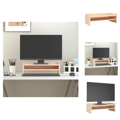 Immagine prodotto di vidaXL Supporto per monitor 50x24x16 cm in legno di pino massiccio - Supporto per monitor di computer
