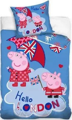 Immagine prodotto di Copripiumino Peppa Pig Londen 140 x 200 cm in cotone