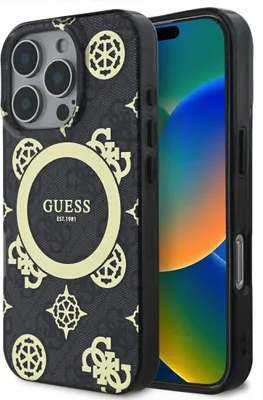 Immagine prodotto di Guess Guhmp16Xh4Pyeek Iphone 16 Pro Max 6,9 Czarny/Nero Custodia rigida Iml Peonia su sfondo 4G Magsafe