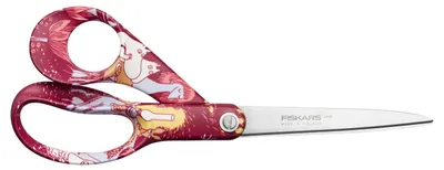 Productafbeelding van Fiskars multifunctionele schaar met Mumin-design, geschikt voor rechtshandigen, lengte: 21 cm