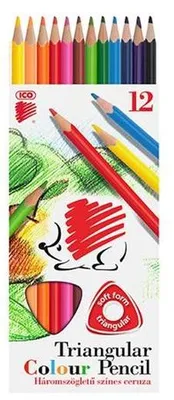 Obrázok produktu pre Farebné ceruzky, sada, trojhranné, ICO "Ježko", 12 rôznych farieb