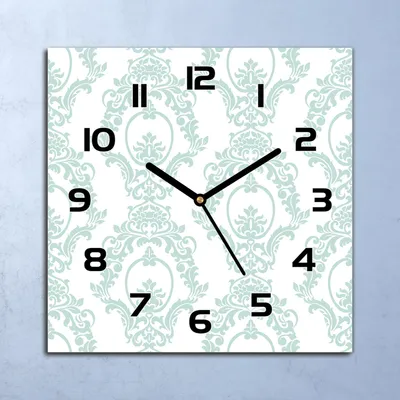 Produktbild von Wanduhr Echt-Glas-Küchenuhr Stil blau weiß Quarz Lautlos 30x30 Deko Bilder
