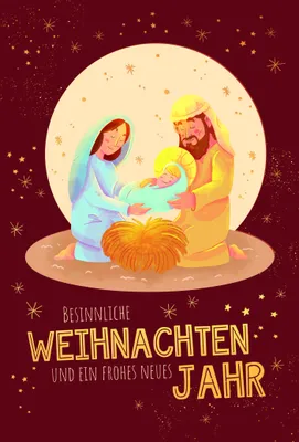Produktbild von Weihnachten Grußkarte - Glückwunschkarte mit Umschlag - Maria und