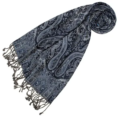 Obrázok produktu pre Omgoods – Luxusná merino vlnená šatka s paisley vzorom, 35 x 160 cm
