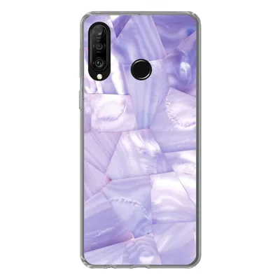 Produktbild von MuchoWow® Handyhülle Schutzhülle Hülle für Huawei P30 Lite Naturstein - Muster - Perlmutt Silikon Softcase Handy Hülle - Handyhülle