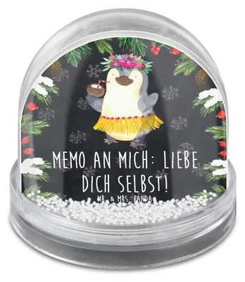 Produktbild von Mr. & Mrs. Panda Schneekugel Weihnachten Pinguin Kokosnuss - Kreidetafel - Geschenk, Urlaub, Hawaii, wasserkugel, Weihnachts, Aloha, dekoartikel, schnee kugel