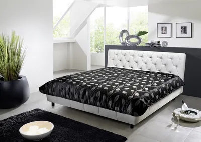 Produktbild von Polsterbett Leder weiß KAWOLA weiß 200x200 cm Marsa