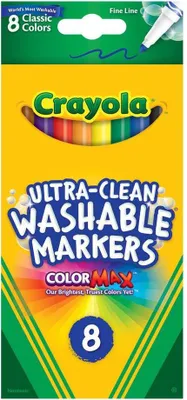 Immagine prodotto di Crayola | Set di pennarelli - 8 colori - Lavabili - Non tossici e ideali per i bambini - Punta fine