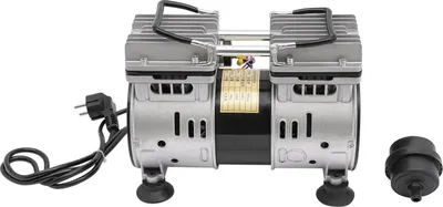 Produktbild von Ölfreie Vakuumpumpe Kompressor - 220V Industrie-Vakuumpumpe - 550 W, 120 L/min, -93 kPa, G1/4 Gewinde, 8 bar, EU-Stecker - Silber