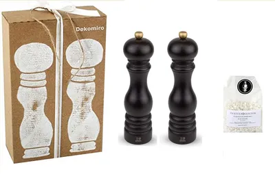 Produktbild von Peugeot Set Paris Pfeffermühle und Salzmühle Schoko 22 cm u-Select Dekomiro Geschenkset mit 100 gr. Salz