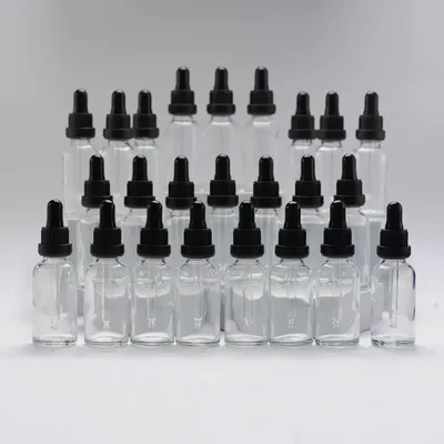 Produktbild von Pipettenflasche 30ml Klar, Apothekerflasche mit Pipette Glas, für Ätherisches Öl, Aromatherapie, Massage, Düfte, Labor, Kosmetik, Reisen – 24 Stk