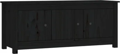Obrázek produktu pro vidaXL Botník černý 110x38x45,5 cm Borovicový masiv