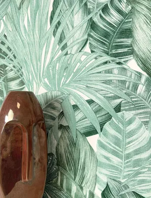 Produktbild von NEWROOM Tapete Grün Vliestapete Dschungel - Mustertapete Modern Weiß Palmen Blätter Blumentapete Tropisch Dschungeltapete