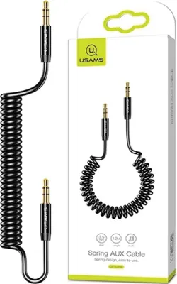 Produktbild von Usams Audiokabel 3,5mm / 3,5mm für Smartphones / Headsets - Schwarz