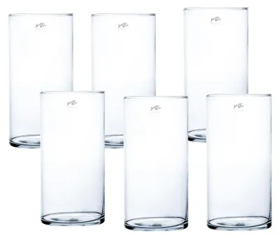 Produktbild von 6er SET Glasvasen, Dekogläser CYLI H. 30cm D. 15cm Glas zylindrisch Sandra Rich