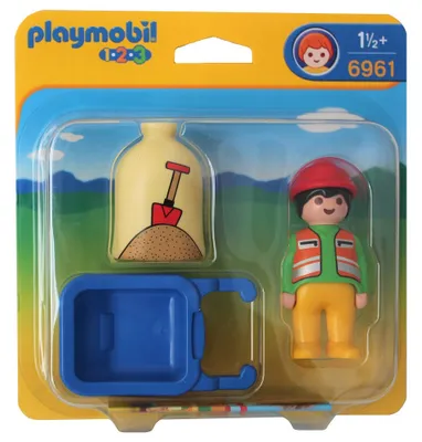 Produktbild von PLAYMOBIL 6961 - Bauarbeiter mit Schubkarre